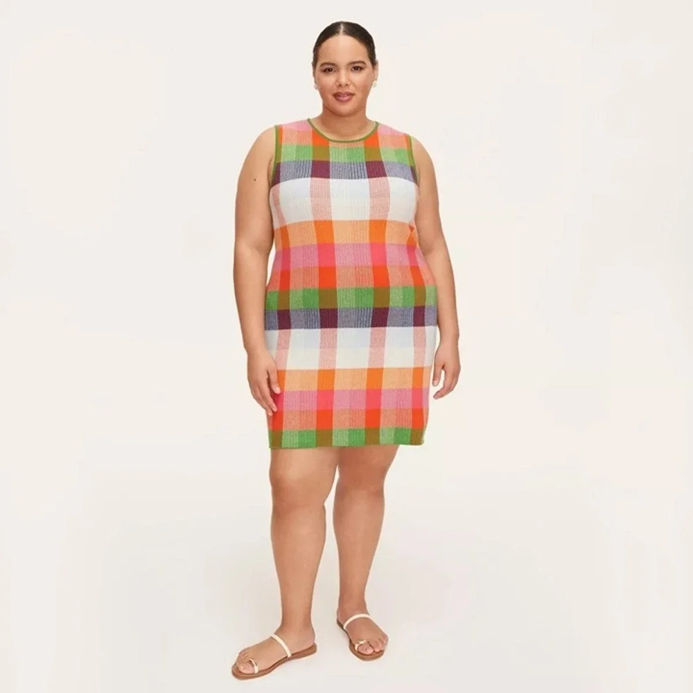 Kate Spade Target‎ XS Plaid Mini Sweater Dress Sleeveless Pullover Extra Small